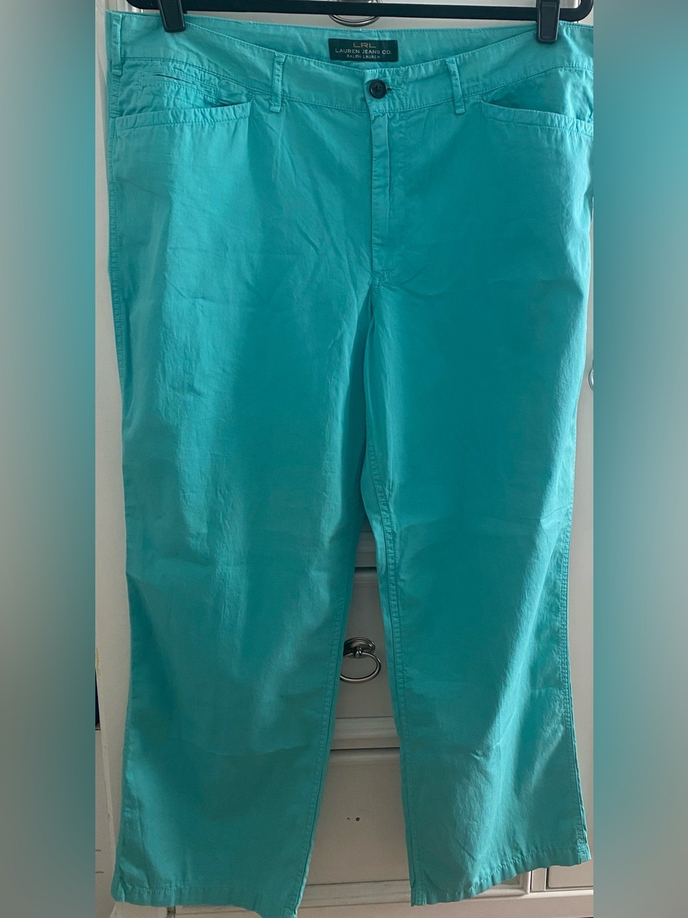 Ralph Lauren Jeans Co. NWT Women’s Western Turquoise Chino Straight Leg Size 16